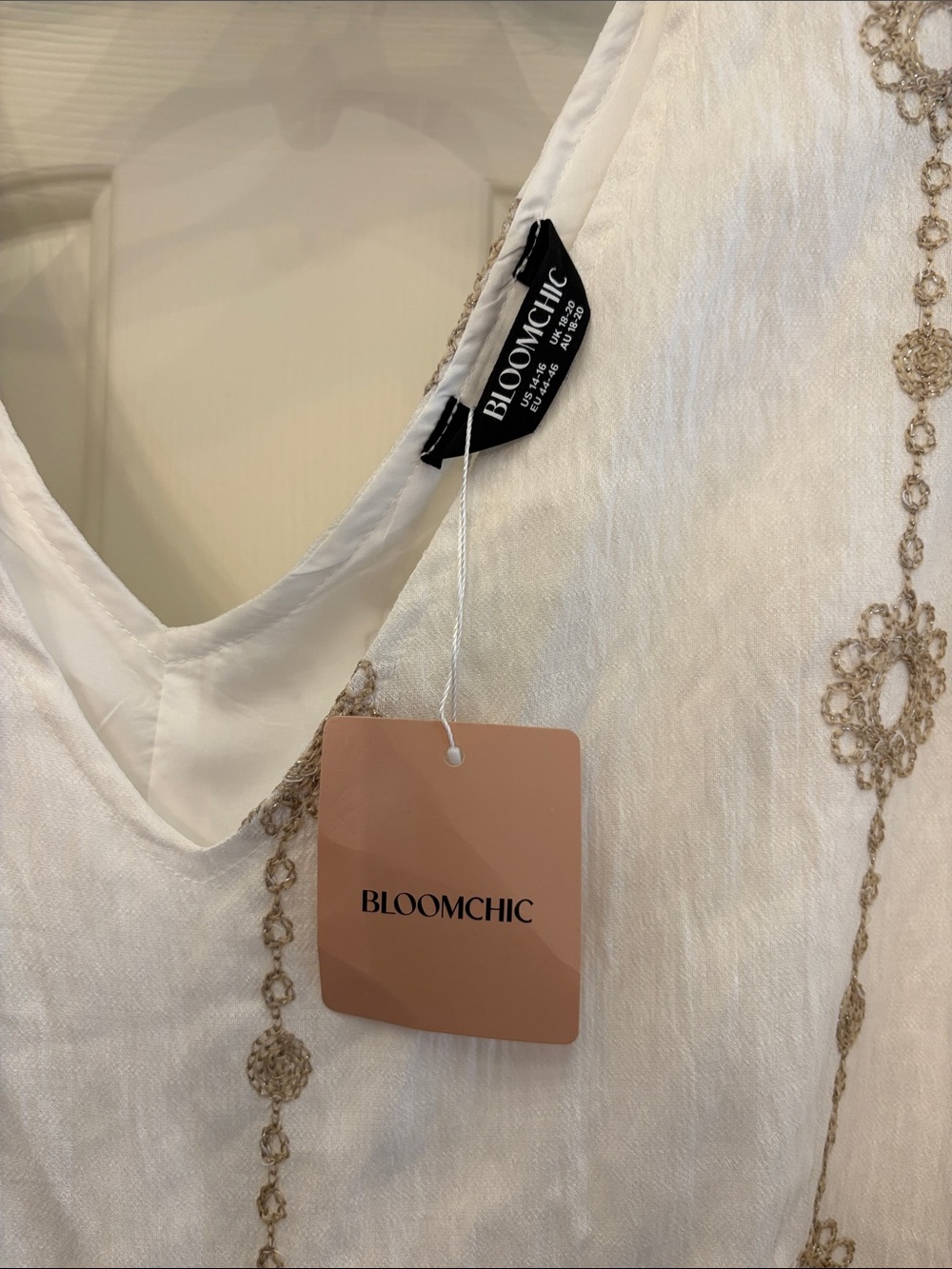 BloomChic White embroidered boho midi Dress NWT Plus Size 14/16 Cottagecore - Picture 2 of 5